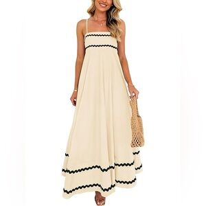 Cream Flowy Maxi Dress